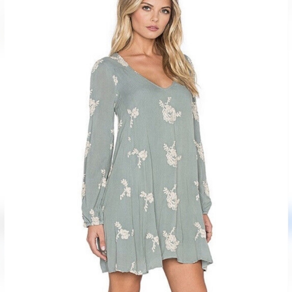 Free People Emma Austin Floral Bell Sleeve Dress